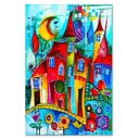 Cadre imprimé sur toile avec image de ville colorée de nuit fabriqué en mdf feeby-02