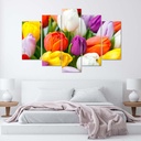 Cadre de tulipes en mdf solide imprimé sur toile art classique feeby-01