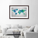 Cadre d'une carte du monde imprimée sur papier satiné en mdf feeby-01
