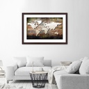 Cadre d'une carte du monde imprimée sur papier satiné en mdf finition de couleur marron feeby-01