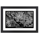 Cadre noir en mdf plaqué avec poster carte de la ville de washington feeby-02