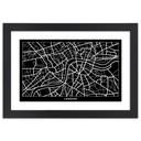 Cadre noir en mdf plaqué avec poster carte de la ville de londres feeby-02