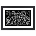 Cadre noir en mdf plaqué avec poster carte de la ville de paris feeby-02