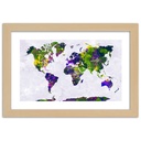 Cadre imprimé sur toile avec image de carte du monde fabriqué en mdf feeby-02