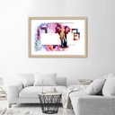 Cadre imprimé sur toile avec image d'éléphant colorée fabriqué en mdf feeby-01