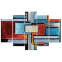 Ensemble de cinq cadres avec motif rectangles multicolores feeby-02