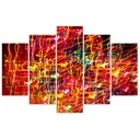 Ensemble de cinq cadres fabriqué en hdf motif lumières multicolores feeby-02