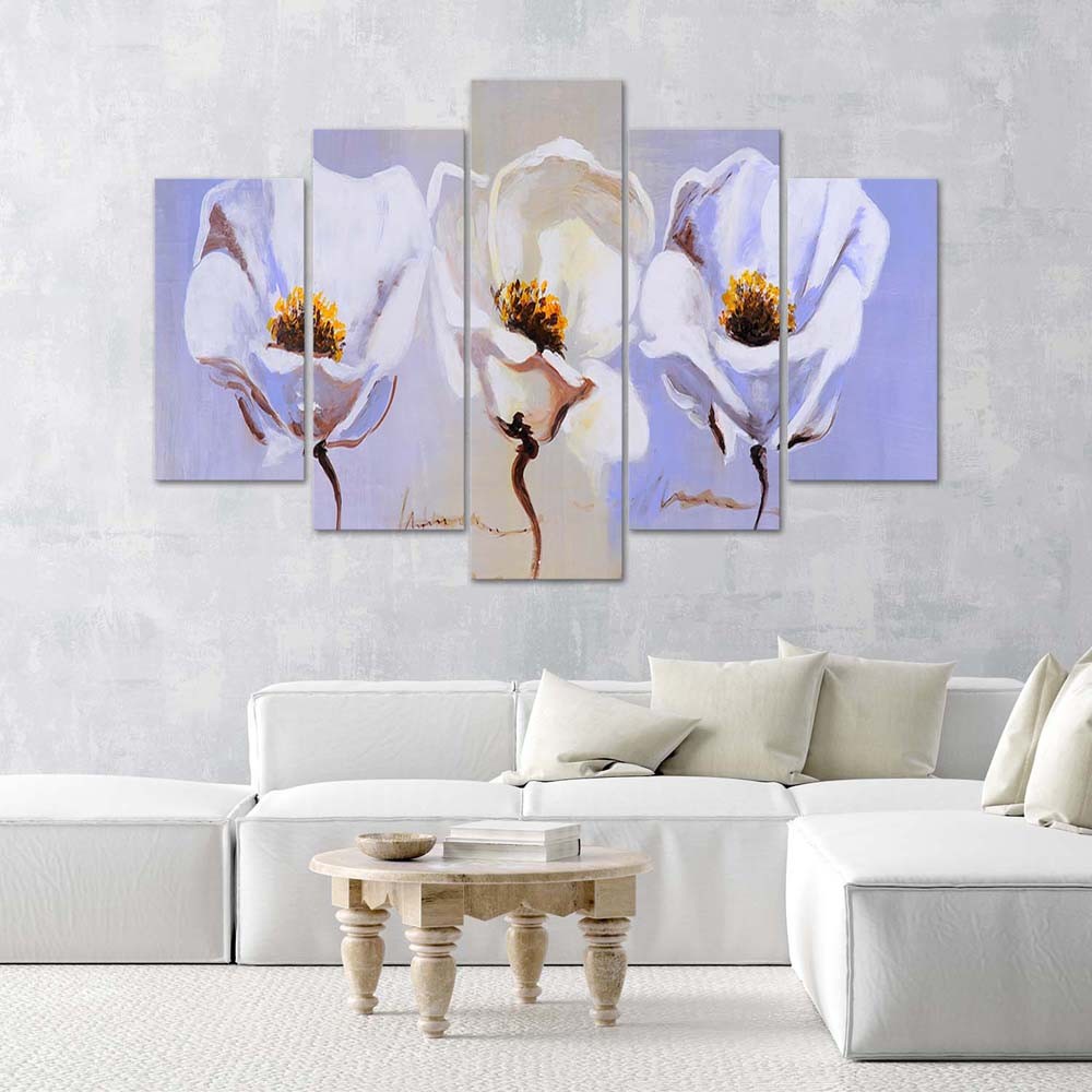 Cadre trois fleurs en mdf solide imprimé sur toile feeby-01