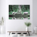 Cadre imprimé sur toile avec image de bouddha sur l'eau fabriqué en bois et toile feeby-01