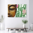 Cadre imprimé sur toile avec image bouddha et bambou fabriqué en mdf et toile feeby-01