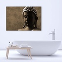 Cadre imprimé sur toile avec image de bouddha de couleur marron fabriqué en mdf feeby-01