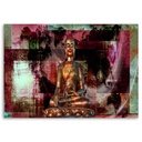 Cadre décoratif en hdf avec image de bouddha sur fond aux détails abstraits feeby-02