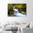 Cadre décoratif avec image de rivière de montagne imprimée sur papier avec encadrement en mdf vert feeby-01
