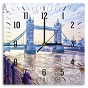 Horloge carrée murale avec papier imprimé avec du papier et cadre en hdf pont de londres feeby-02
