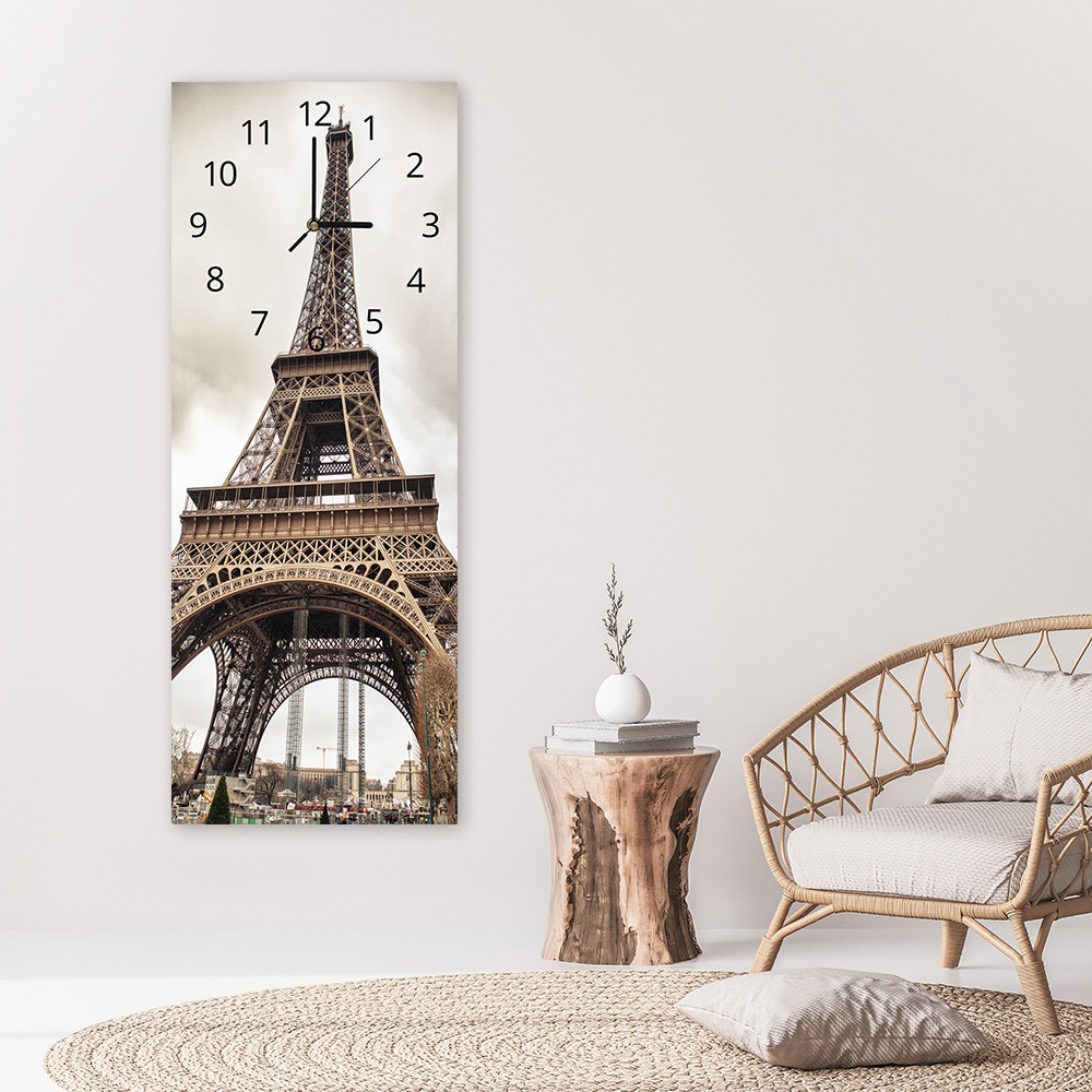 Horloge murale en panneau de fibres de bois et papier classique avec une finition de couleur beige feeby-01