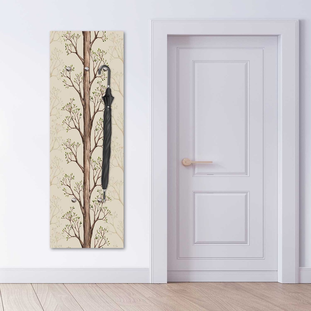 Porte-manteaux en panneau de fibres de bois et papier satiné avec dessin abstrait d'un arbre feeby-01