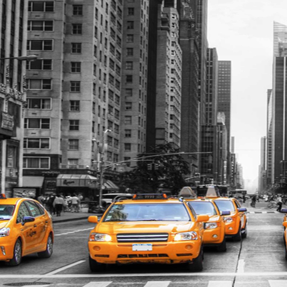 Paravent avec image de taxis à new york fabriqué en mdf et toile feeby-02