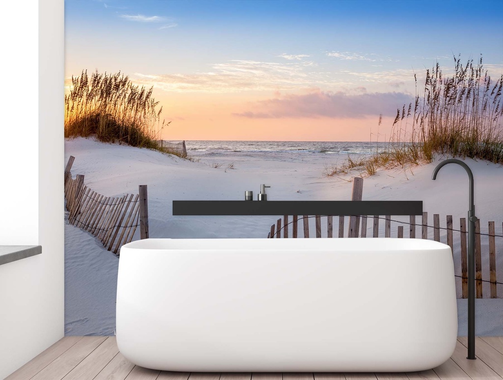 Papier peint rectangulaire imprimé sur toile avec finition beige plage de la mer baltique feeby-01