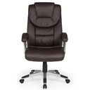 Chaise de bureau Madrid cuir artificiel marron ergonomique avec appui-tête_01