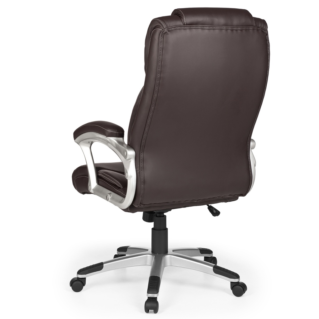 Chaise de bureau Madrid cuir artificiel marron ergonomique avec appui-tête_04
