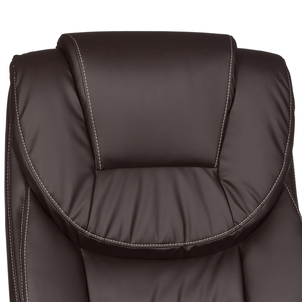 Chaise de bureau Madrid cuir artificiel marron ergonomique avec appui-tête_05
