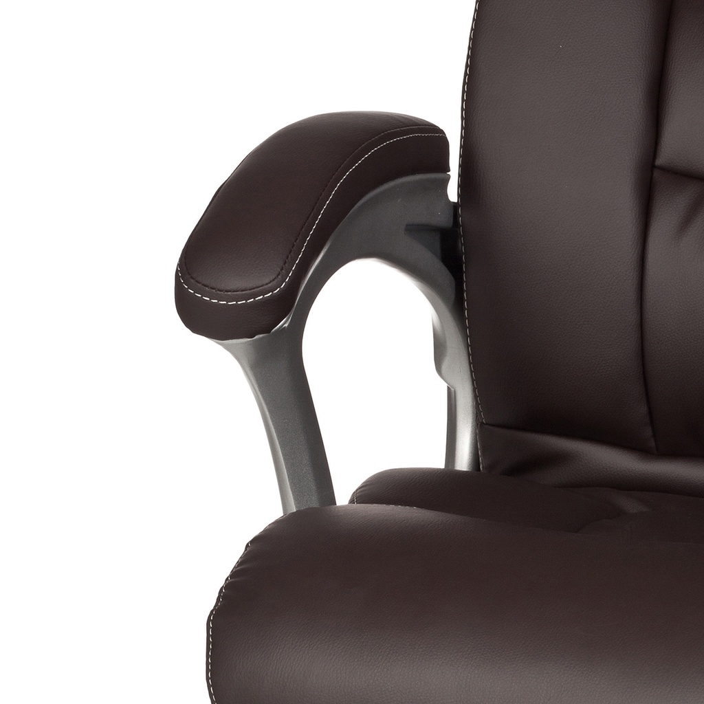 Chaise de bureau Madrid cuir artificiel marron ergonomique avec appui-tête_06
