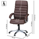 Chaise de bureau Valencia cuir artificiel marron ergonomique avec appui-tête_02