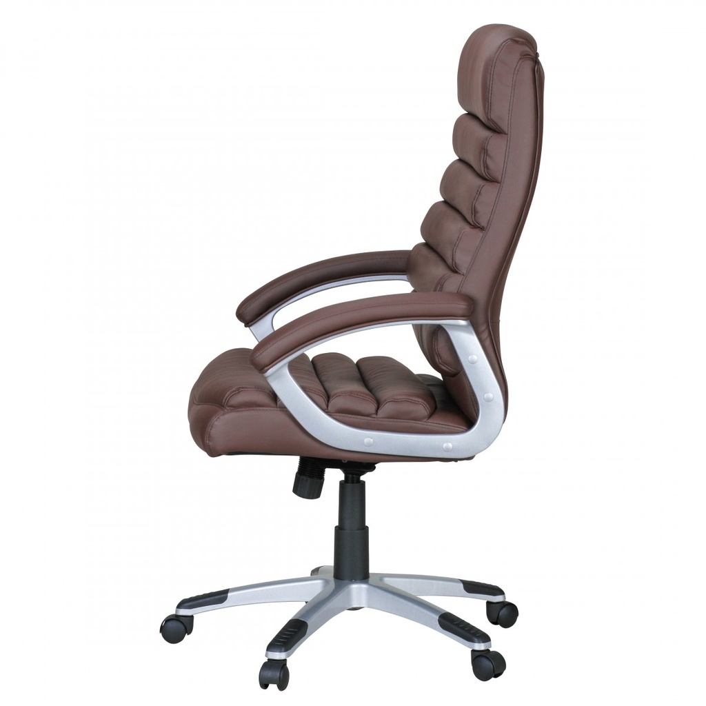 Chaise de bureau Valencia cuir artificiel marron ergonomique avec appui-tête_03