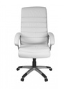Chaise de bureau Valencia simili cuir blanc ergonomique avec appui-tête_01