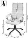 Chaise de bureau Valencia simili cuir blanc ergonomique avec appui-tête_02