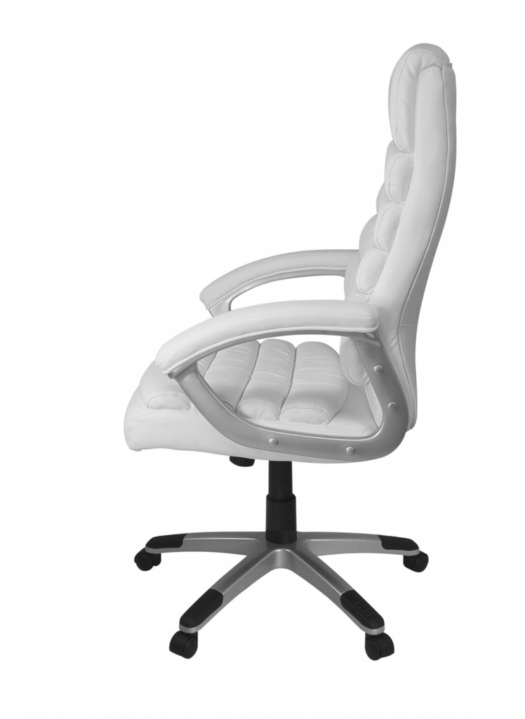 Chaise de bureau Valencia simili cuir blanc ergonomique avec appui-tête_03