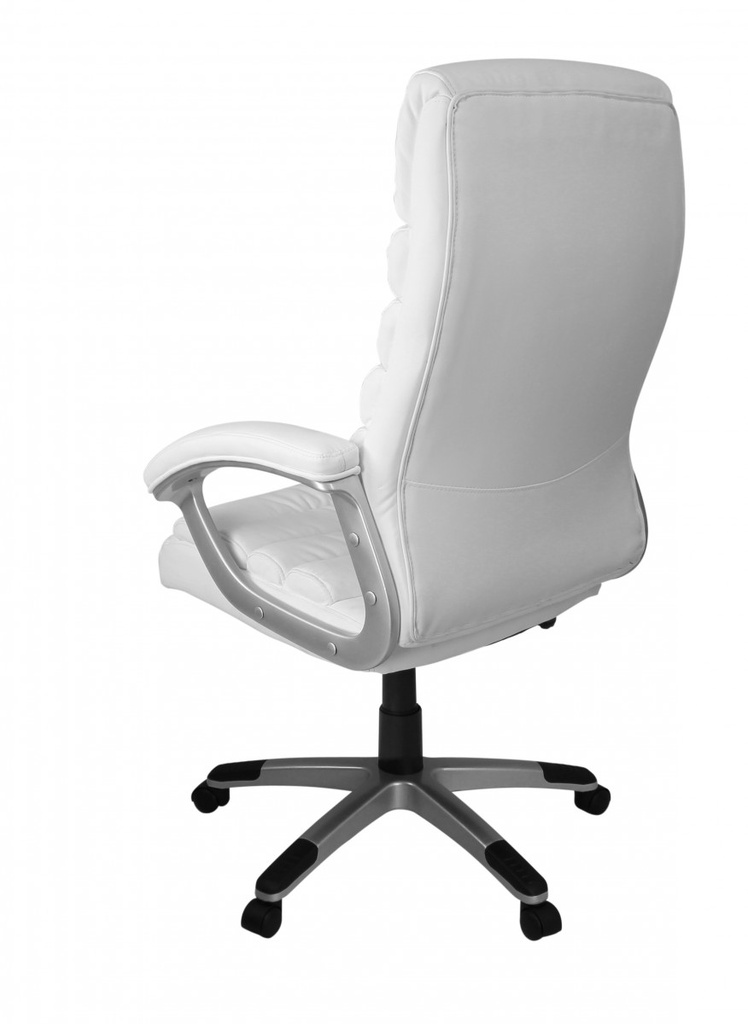Chaise de bureau Valencia simili cuir blanc ergonomique avec appui-tête_04
