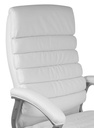 Chaise de bureau Valencia simili cuir blanc ergonomique avec appui-tête_05