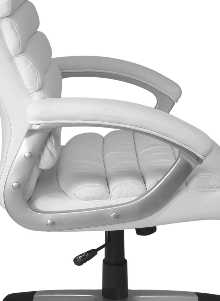 Chaise de bureau Valencia simili cuir blanc ergonomique avec appui-tête_06