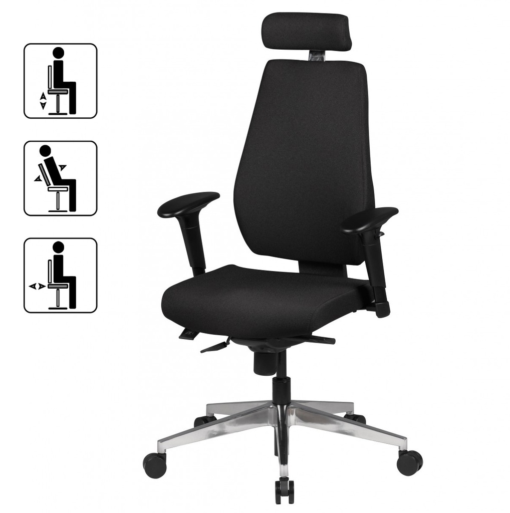 Chaise de bureau chaise de bureau tissu noir_02