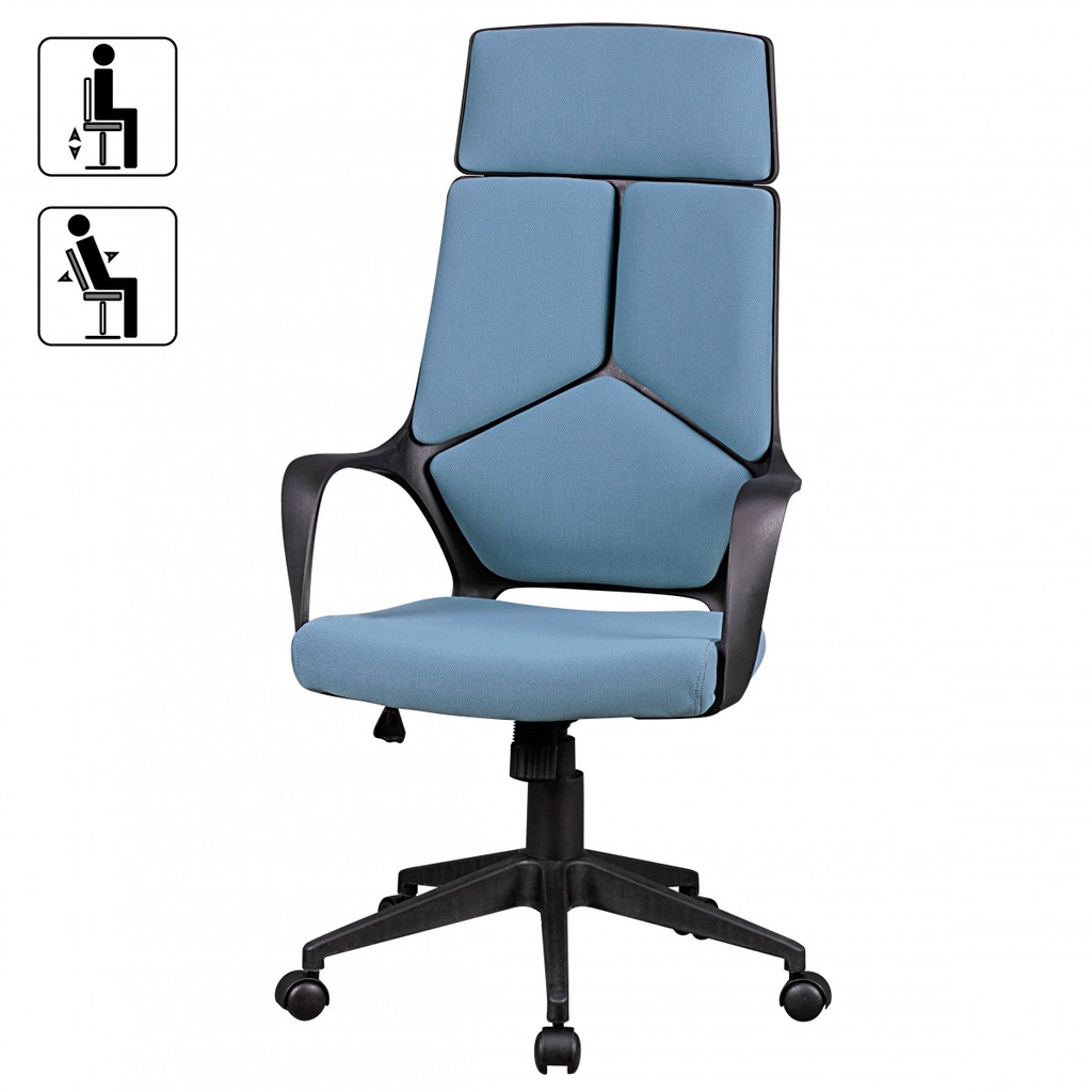 Chaise de bureau Techline revêtement en tissu bleu_02