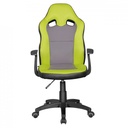 Chaise de bureau enfant SPEEDY vert/gris pour enfants à partir de 8 ans avec dossier et roulettes pour sols durs_01