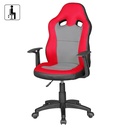 Chaise de bureau enfant SPEEDY rouge/gris pour enfants à partir de 8 ans avec dossier et roulettes pour sols durs_03