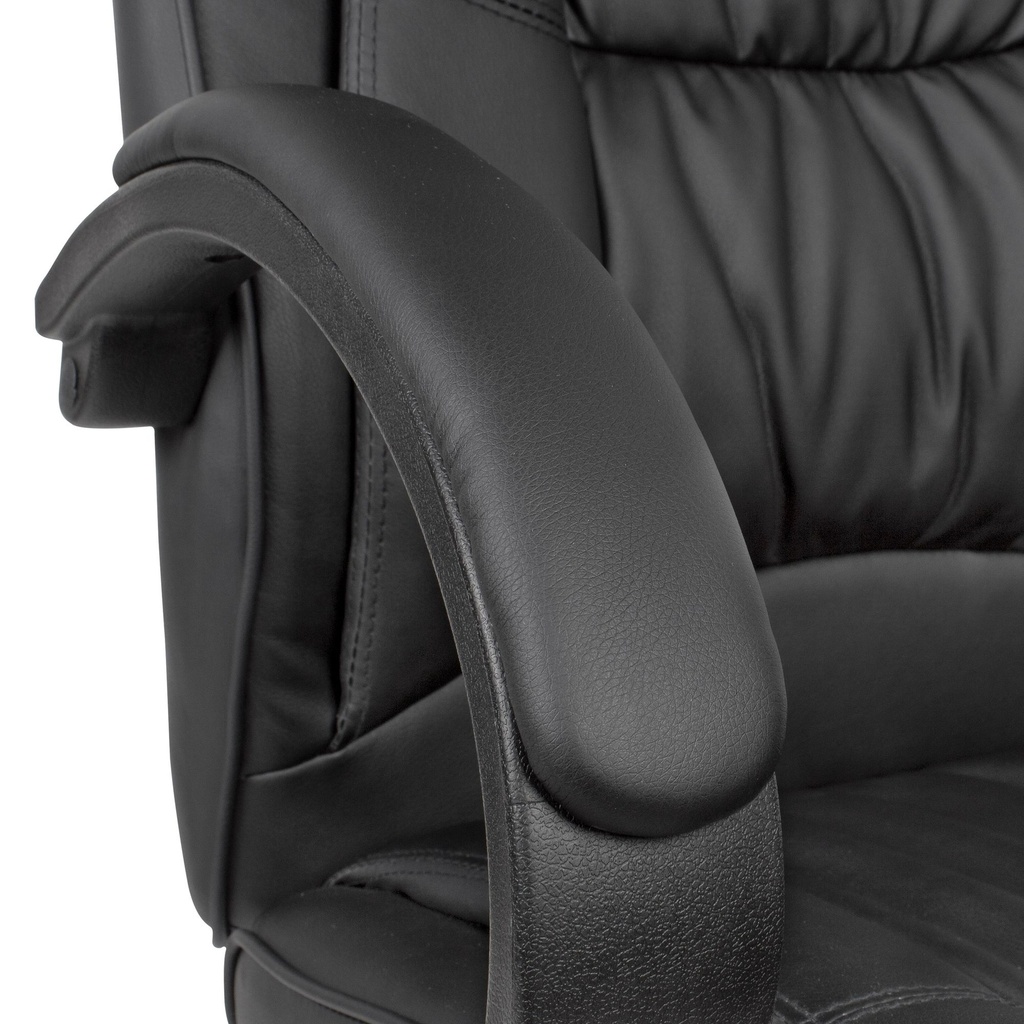 Chaise de bureau simili cuir noir, avec accoudoirs et dossier haut_06