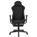 Housse de chaise de bureau gaming en tissu noir jusqu'à 120 kg avec dossier haut et repose-pieds extensible_01