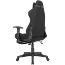 Housse de chaise de bureau gaming en tissu noir jusqu'à 120 kg avec dossier haut et repose-pieds extensible_04