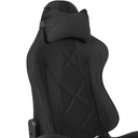 Housse de chaise de bureau gaming en tissu noir jusqu'à 120 kg avec dossier haut et repose-pieds extensible_06