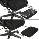 Housse de chaise de bureau gaming en tissu noir jusqu'à 120 kg avec dossier haut et repose-pieds extensible_07