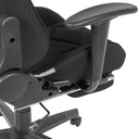 Housse de chaise de bureau gaming en tissu noir jusqu'à 120 kg avec dossier haut et repose-pieds extensible_08