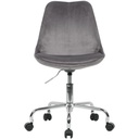 Chaise de bureau velours gris foncé_01