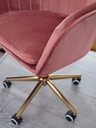 Chaise de bureau velours rose, avec dossier, réglable en hauteur jusqu'à 120 kg, avec roulettes, pivotante_05