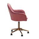 Chaise de bureau velours rose, avec dossier, réglable en hauteur jusqu'à 120 kg, avec roulettes, pivotante_06