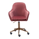 Chaise de bureau velours rose, avec dossier, réglable en hauteur jusqu'à 120 kg, avec roulettes, pivotante_07