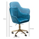 Chaise de bureau velours bleu, avec dossier, réglable en hauteur jusqu'à 120 kg, avec roulettes, rotative_03
