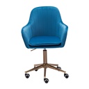 Chaise de bureau velours bleu, avec dossier, réglable en hauteur jusqu'à 120 kg, avec roulettes, rotative_06